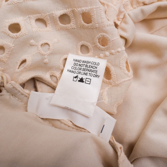 Feminine Eyelet Puff Sleeves Blouse Cute Girly Coquette Cream Medium - Picture 14 of 14